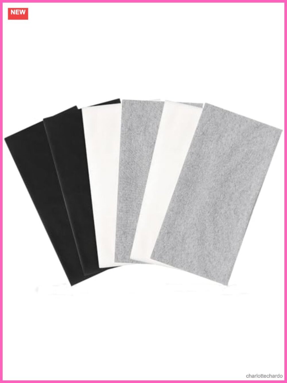6 Pack Wide Cotton Headbands Non-Slip Workout Yoga Sports Hair Accessories